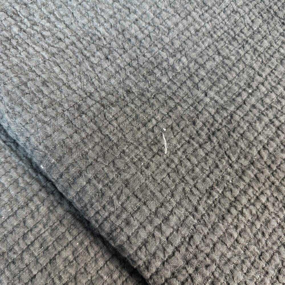 Restoration Hardware Grey Fog WASHED LINEN CHANNEL QUILTED COVERLET Full Queen - Picture 10 of 11